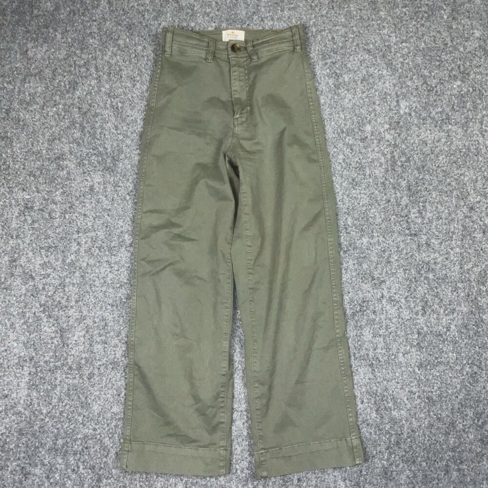 Marine Layer Pants Womens Size 0 Green Bridget Straight slim Crop